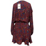 Free People Flower Fields Mini Dress Burgundy Ballon Sleeves Ruffles Boho Small Photo 2