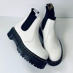 Dr. Martens 2976 Quad Platform Leather Chelsea Ankle Boots in White Photo 0