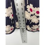 Boden Notting Hill Silk Dress Floral Print Navy Cream Magenta Size 8 Long Retro Blue Photo 6
