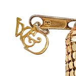 Whiting & Davis Vintage Mesh Zip Mini Coin Purse Women's 4.5" Gold Glam Dainty Photo 3