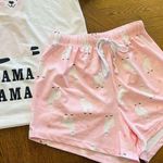 Women Short Sleeve Tee & Shorts Pajama Set Alpaca Llama Print SleepwearSmall Pink Photo 4