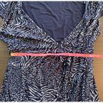Fresh Produce Women's Blue Animal Print Wrap Dress Size L Short Sleeve Made USA Photo 9