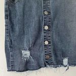 Rue 21  Button Front Distressed Stretch Denim Mini Skirt Juniors Size Small Photo 3