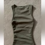 Good American  Women’s Ruched Tank Mini‎ Dress Olive Green Size 0 Photo 6