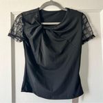 SheIn ⭐️ Emery Rose Black Short Sleeve Organza Sleeve Top Size Small NWT Photo 0