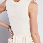 Free People WE THE FREE Relaxed Distressed Cream Sleeveless Tank Top Photo 1