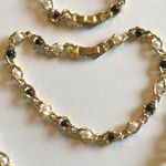 Gold Tone & White Black Ball Necklace & Bracelet Set Photo 4