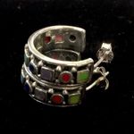 Sterling Silver Gemstone  Hoop Earrings Photo 10