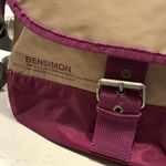 Bensimon Color Block Tan Purple Sporty French Messenger Bag Photo 8
