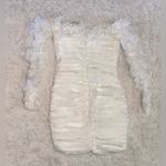 House Of CB NWOT 'Astrid' Ivory Strapless Ruffle Mini Dress sz S Photo 6