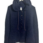 Patagonia Ranchito Hoodie Women’s L Blue Pullover Knit Henley Sweater Gorpcore Photo 0