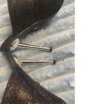 Azalea Wang Black Glitter Stiletto Heel Mules Pointed Toe Buckle Studded Size 10 Photo 3