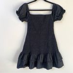 Maia Bergman Ada Smocked Black Puff Sleeve Drop Waist Mini Dress Size Small Photo 6
