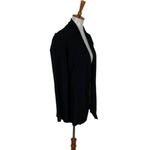 Eileen Fisher  Black Open Front Long Sleeve Lightweight Cardigan Jacket Small Photo 2