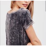 Free People  Doran Velvet Grey Short Sleeve Tunic Top Oversized Size Small Photo 4