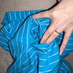 A New Day Blue and White Striped Backless Mini Dress Photo 5