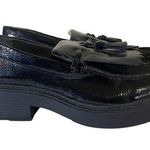 Franco Sarto Womens Kili Purple Patent Loafers Shoes 7 Medium Black Platform Photo 0