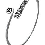 Boutique NEW Unisex‎ Engraved Geometric 925 Sterling Silver Cuff Bracelet, Adjustable Photo 0