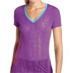 Zumba Wear Cut 'N Paste Purple Cut Up Over You V-Neck Top women’s size S‎ Photo 0