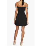 Monique Lhuillier  Blaire Embellished‎ Off the Shoulder Minidress, Black 8 NWT Photo 3
