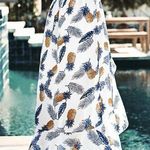 Cupshe NWT Wm’s Sz L Pineapple Leaf Print Ruffles Lined Smocked Waist Maxi Skirt Photo 0