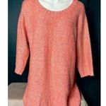 H&M Pink Multi Color Crewneck 3/4 Sleeve Long Tunic Acrylic Sweater Size Small Photo 4
