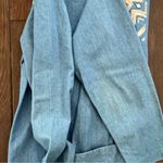 Vintage 90s City Girl Denim Southwest and Gold Blazer with Glitter Sz 6? Petite Blue Photo 8