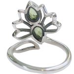 Natural Peridot Dual Stone Ring Silver August Birthstone Green Ring Adjustable 6 Photo 5