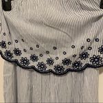 Jessica Simpson  Blue White Striped Eyelet Embroidered Jumpsuit Size Small NWT Photo 1