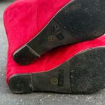 Glaze Red Suede Lace-Up Wedge Booties – – Women’s Size 5.5 Photo 7