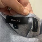 Theory  Alexandra Linen Blend Dress Blue One Shoulder Ruffle Mini Short Size 8 Photo 6