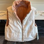 Vine & Valley Puffer Vest Reversible Beige Tan Womens XL New Photo 0