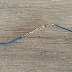 Anthropologie NWOT Blue Cord & Gold Beaded Bracelet Photo 0