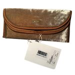 New Etro Women's Velvet Clutch with Satin Trim Brown Photo 0