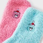 Care Bears 10” Pink Christmas Stocking Stuffed with 3 Pairs of Sherpa Socks NWT Photo 3