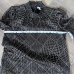 J.Crew Black Polka Dot Long Sleeve Dress with ruffle and metallic accents XXS Photo 7