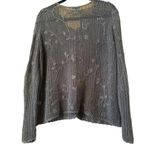 J. Jill Cotton/Linen Blend open weave delicate cardigan taupe LP Gray Size L Photo 7