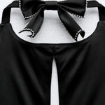ZARA  NWT BLACK JEWEL BOW CUT OUT HALTER Fitted mini DRESS M Photo 1