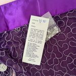 Purple and Silver Embroidered Butterfly Top and Skirt Set Photo 5