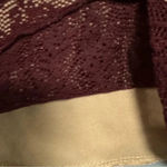 Liberty Love Burgundy / Maroon Lined Lace Blouse Flared Bell Sleeves Size Small Photo 5
