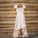 Mac Duggal 68276 Womens FLORAL PRINT PUFF SLEEVE HIGH LOW BROCADE GOWN Photo 5