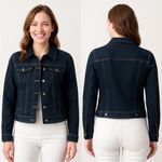 Old Navy Women's Dark Wash Blue Denim Jacket Classic Button Front Size Small Photo 1