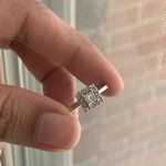 14k WG Princess Cut Ring With Half Carat Diamonds Photo 1