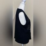 Hampshire Studio Women’s Size XL Vintage Christmas Trees Black Sweater Vest Photo 6