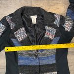 Monroe & Main Knit Patchwork Blazer Jacket Medium Lagenlook Artsy Art to Wear Black Photo 5