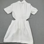 ZARA  Blazer Dress S White Twist Cutout Short Sleeve Collared Mini Fit Flare Zip Photo 1