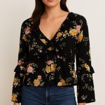 American Eagle Outfitters Blouse Size M White Flowey Casual Top Photo 0