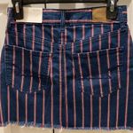 American Eagle NWT Skirt Sz 0 Red White and Blue Vertical Striped Denim Mini Photo 3