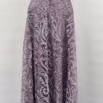 Anthropologie Floral Lace Overlay Embroidered Metallic Sleeveless V-Neck Maxi Dress Purple Photo 6