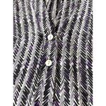 Amour Vert Crepe De Chine Silk Dash Print Blouse Tunic Size Medium Purple Black Photo 9